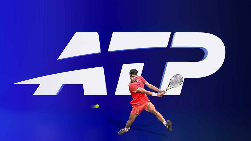 New ATP logo with tennis player in front of it