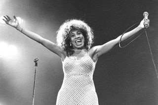 Tina Turner live on stage at Wembley 1990.