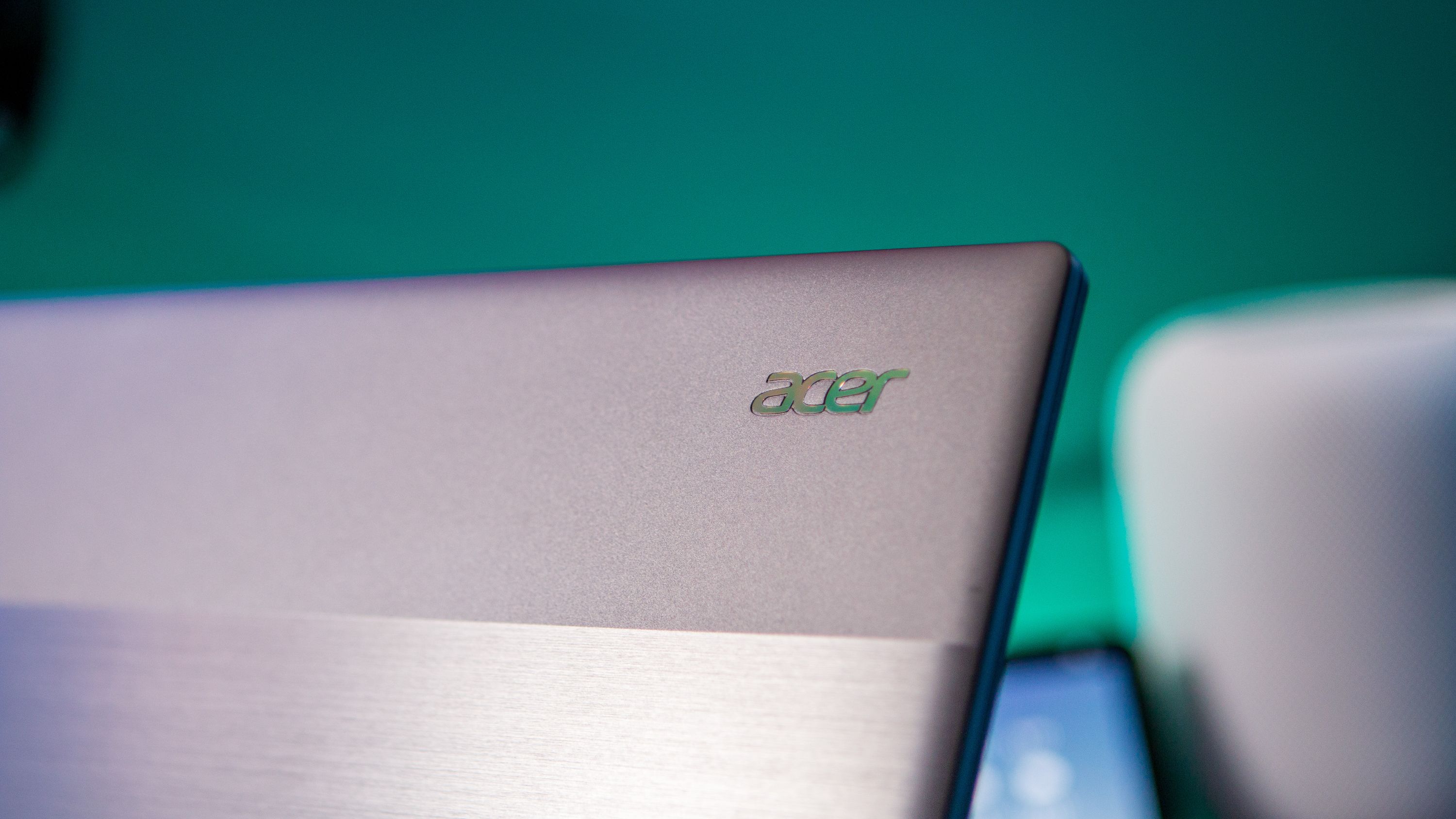 Close-up on Acer logo on Acer Chromebook 516 GE