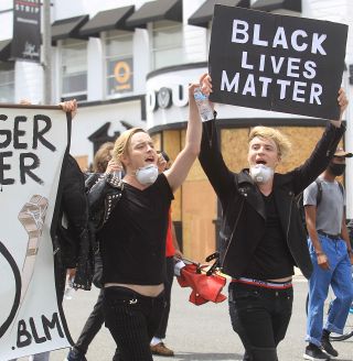 A photo of Jedward on a BLM march