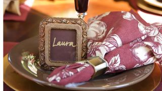 Name card on dinner plate