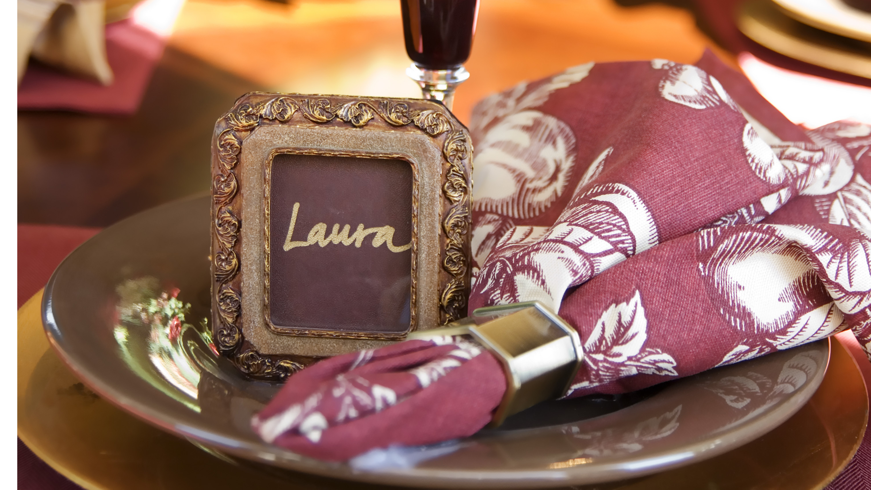 Name card on dinner plate