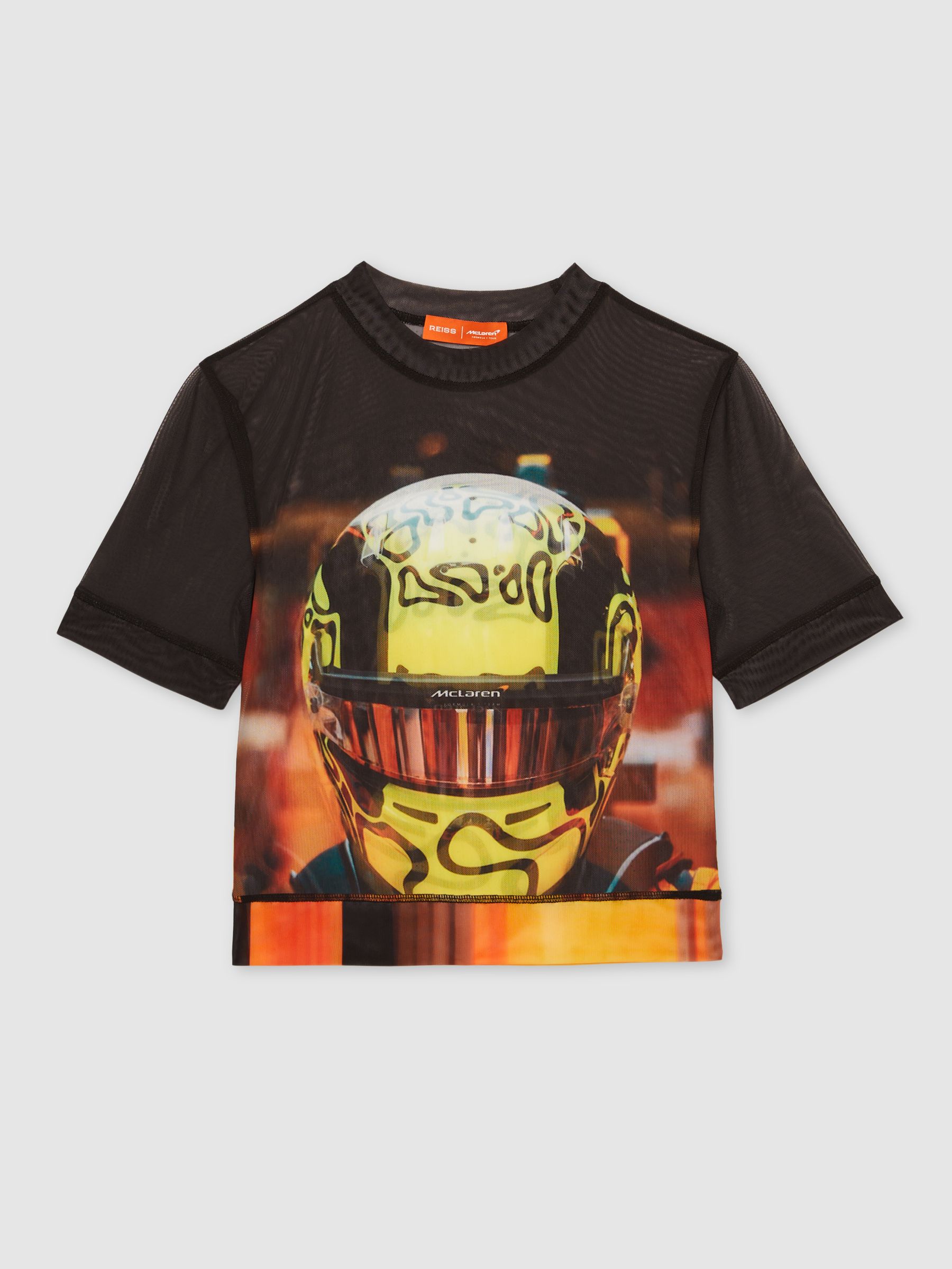 Mclaren F1 Team Lando Print Mesh Top in Black