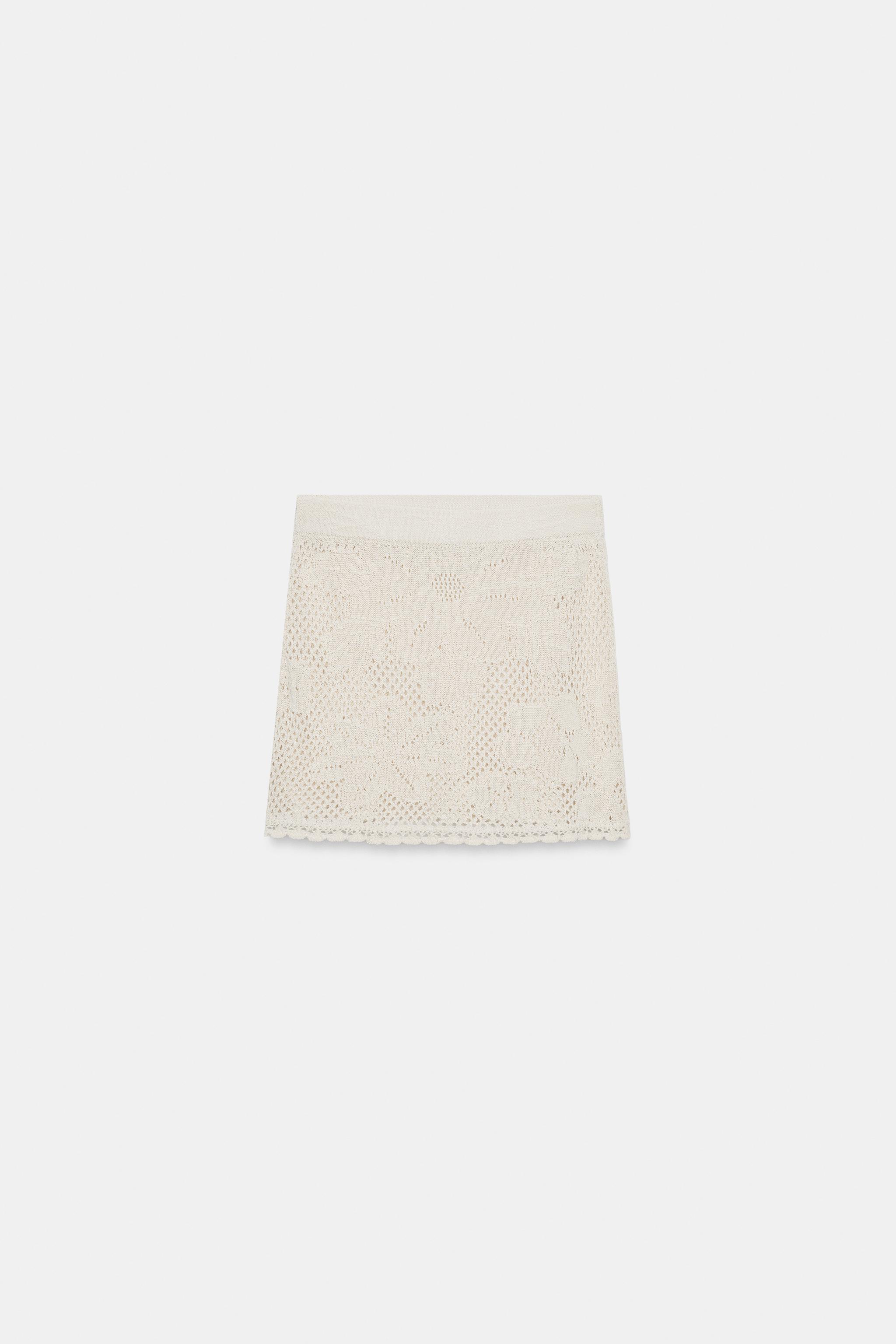 Pointelle Knit Mini Skirt