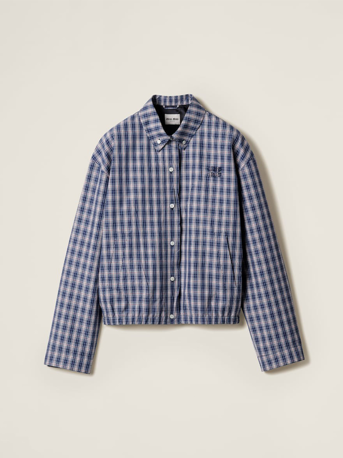 Checked Fabric Blouson Jacket