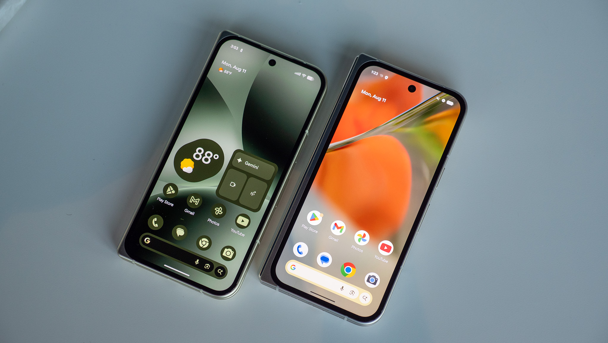 Comparing the displays on the Google Pixel 9 Pro Fold and Google Pixel 10 Pro Fold