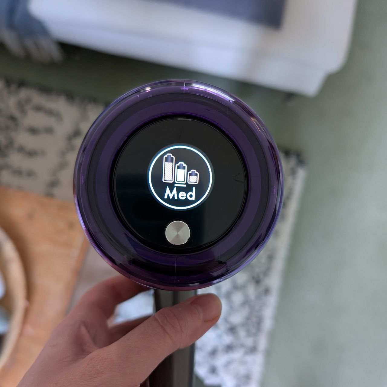 The Dyson V11 Advanced being tested at home