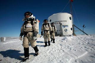 The Mars Society plan, called Mars Arctic 365 (MA365), will attempt to conduct a one-year simulated human Mars exploration mission in the Canadian high Arctic at its Flashline Mars Arctic Research Station (FMARS). Participants may appears as depicted here.
