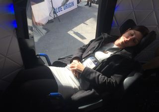 This Space.com reporter found the seats inside the New Shepard capsule comfortable enough to sleep in.