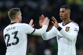 Manchester United duo Luke Shaw and Marcus Rashford