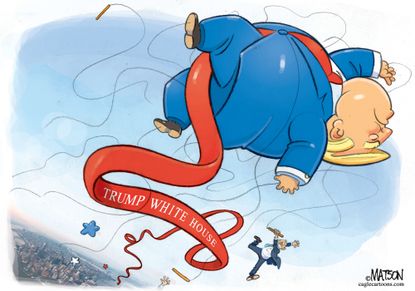 Political Cartoon U.S. Trump White House Runaway Balloon