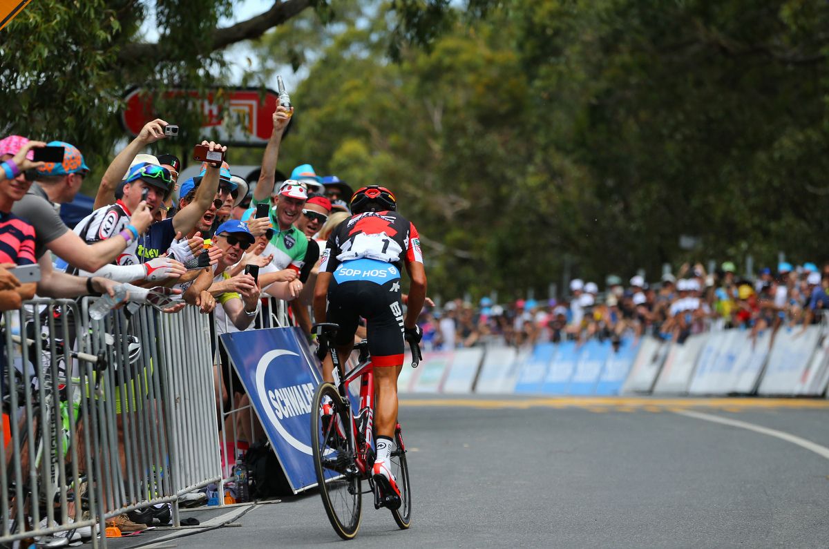 Richie Porte (BMC) rounding the final corner