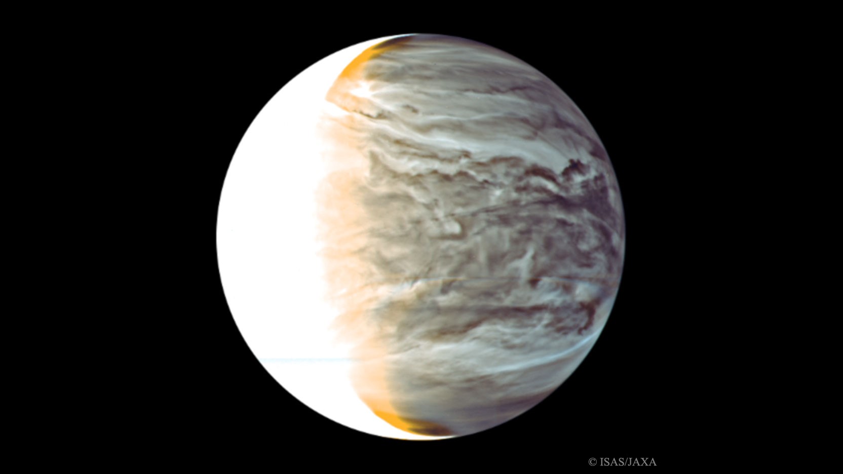 Venus as seen by Japan's Akatsuki spacecraft.
