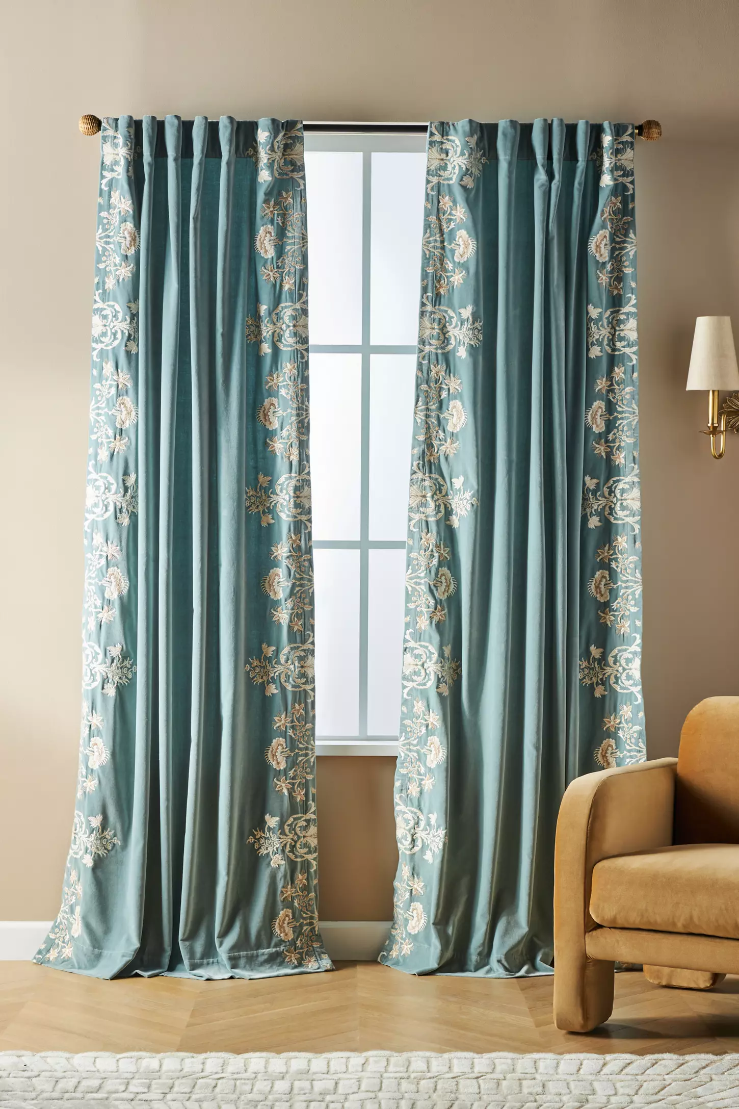 Anthropologie Harlowe Curtains in Duck Egg