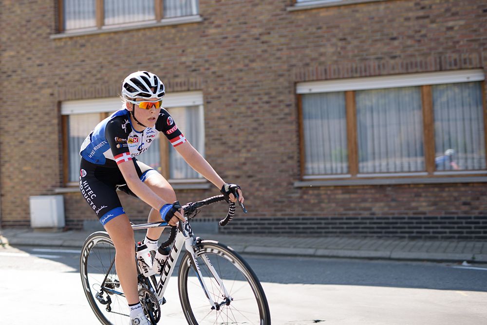 Julie Leth (Hitec Products) at the 108 km Stage 2 of the Lotto Belgium Tour 2016
