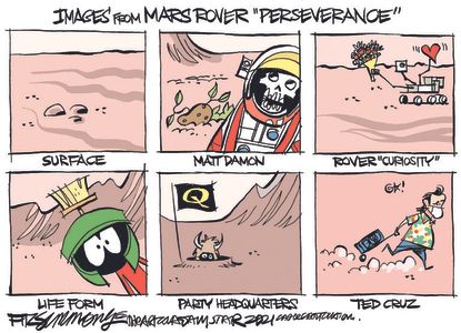 Editorial Cartoon U.S. mars rover perseverance