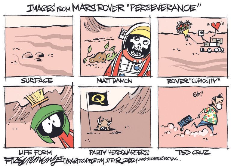 Editorial Cartoon U.S. mars rover perseverance