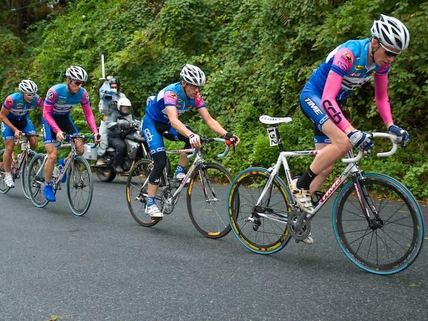 CCB Racing held good form up the first of the two climbs.