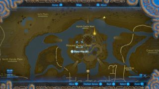 Zoomed in map view of the Hyrule Castle Breath of the Wild Captured Memories collectible
