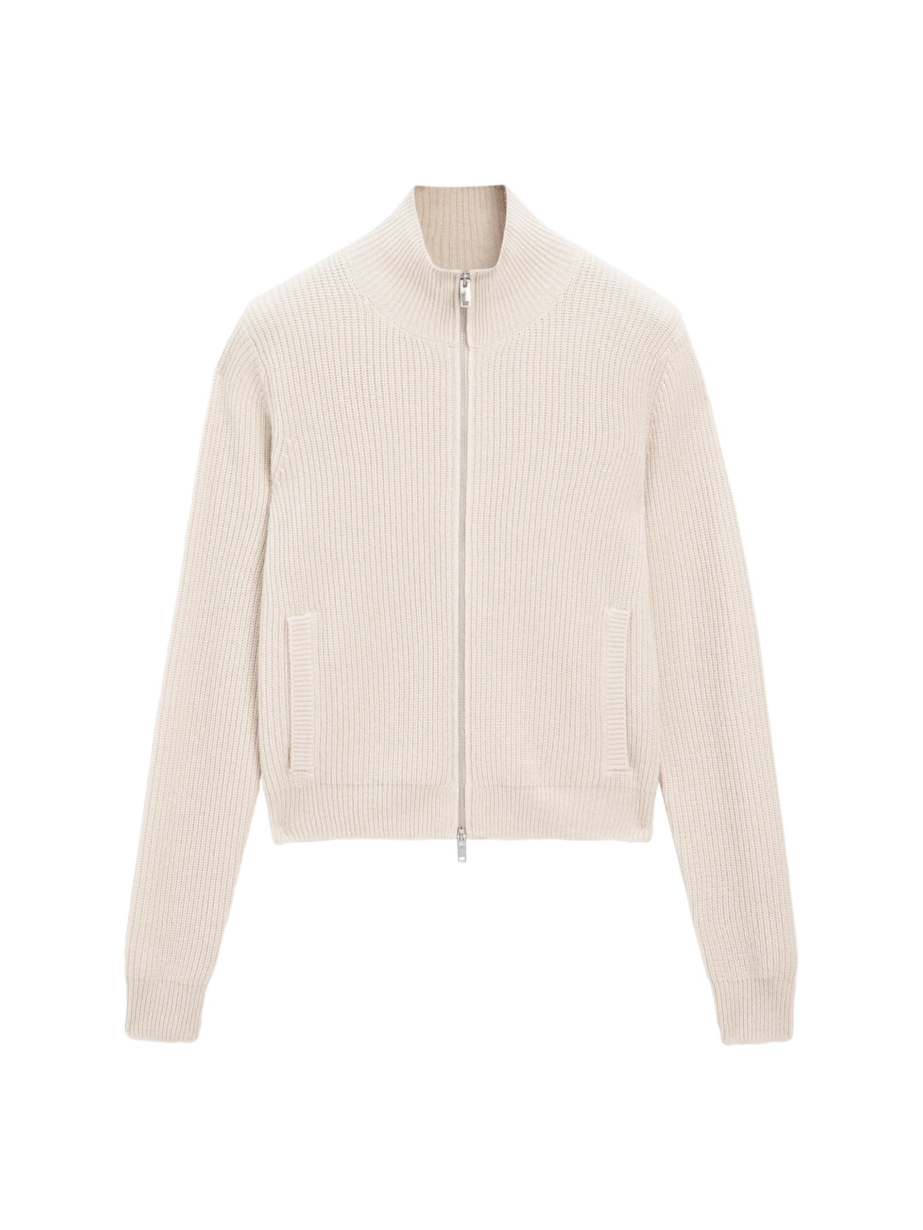 100% Cashmere Zip-Up Cardigan