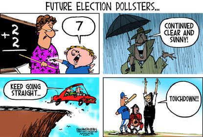 Political cartoon U.S. 2016 election future election pollsters