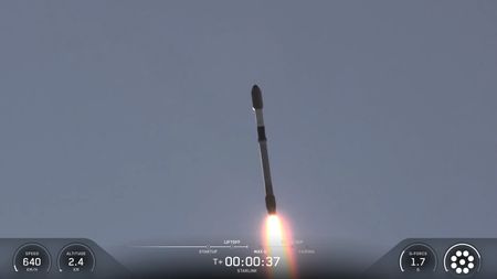 A SpaceX Falcon 9 rocket launches 29 Starlink satellites from California's Vandenberg Space Force Base on July 10, 2026.