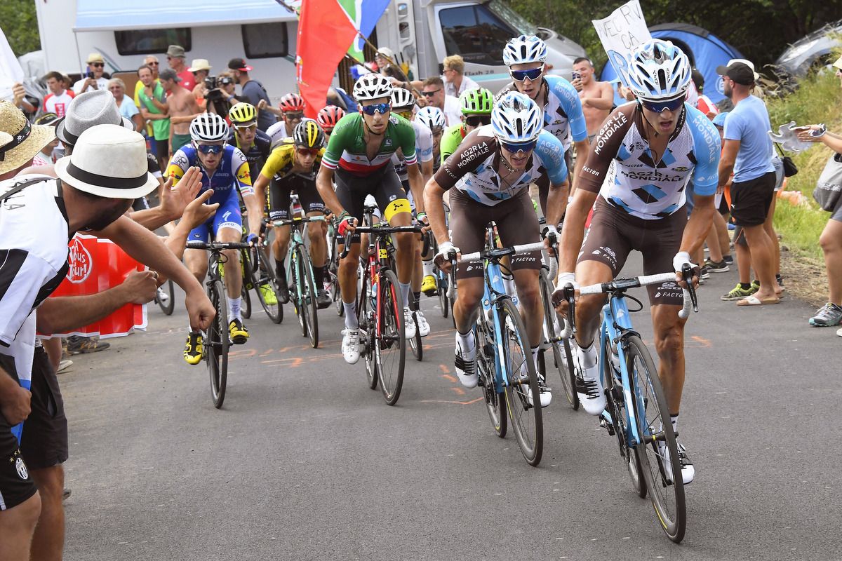 Alexis Vuillermoz driving the pace for AG2R-La Mondiale