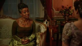 Lady Danbury speaking with Violet in Season 3 of Bridgerton.