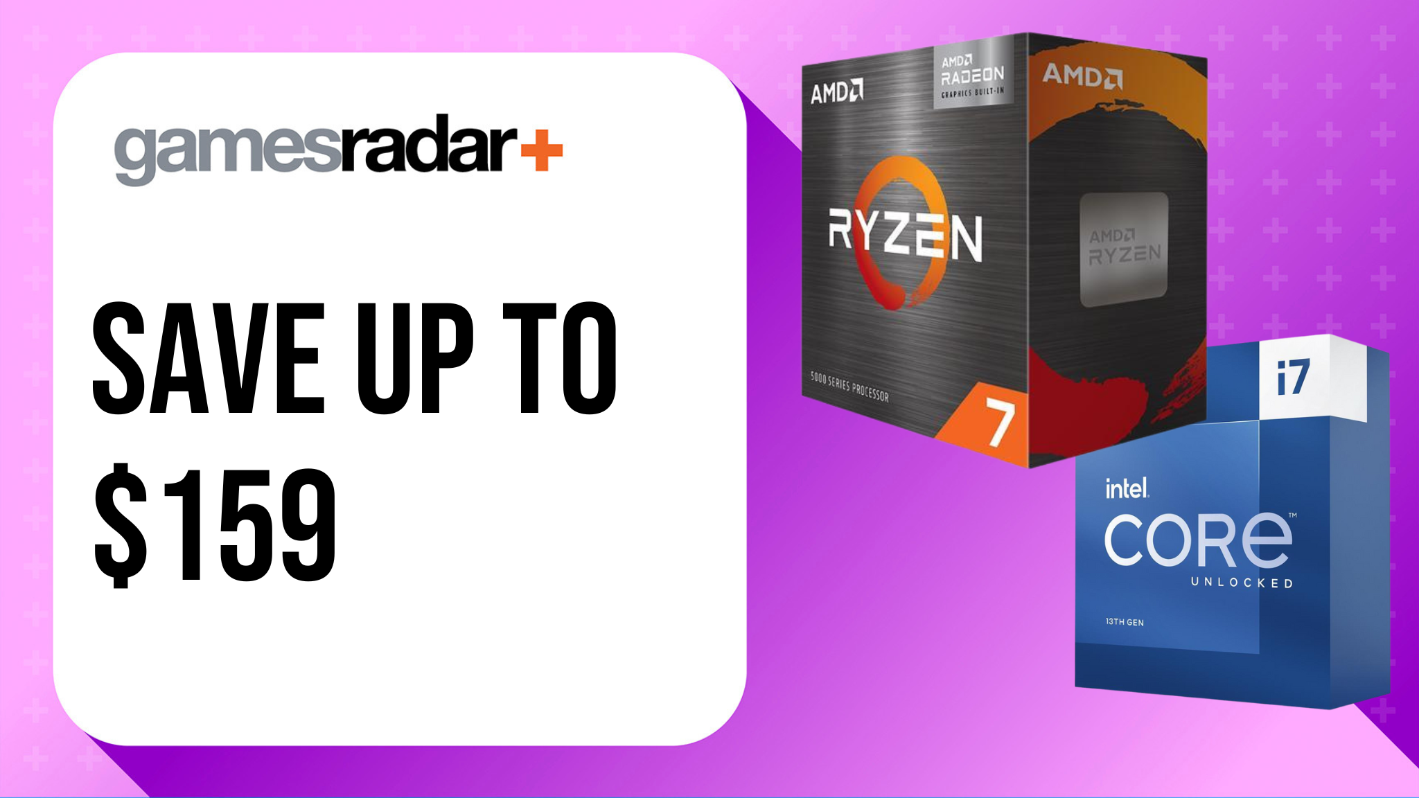 CPU deals with savings up to $159 stamp and purple background