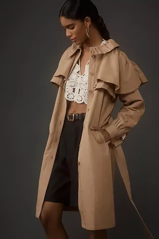 Mille Renata Ruffle Trench Coat
