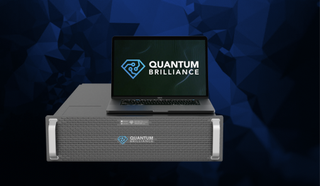 A promotional image of Quantum Brilliance's diamond-based quantum accelerator.