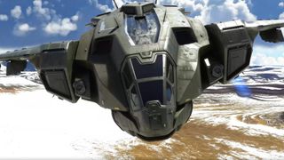 Microsoft Flight Sim with Halo Infinite Pelican