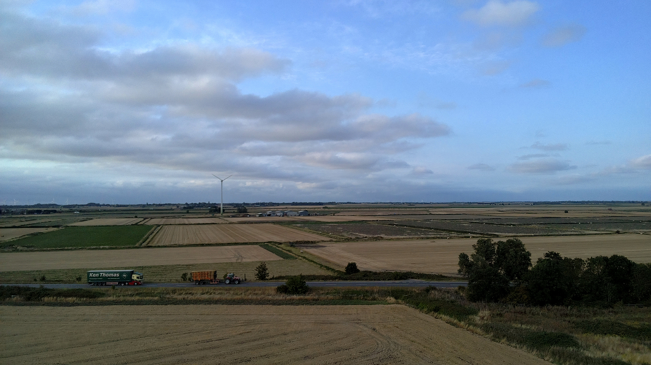 Photo of fields taken with a Bwine F7GIM drone