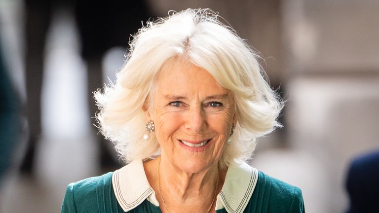 Camilla, Duchess of Cornwall visits Maggie's Barts at St Bartholomew's Hospital on October 07, 2020 in London, England
