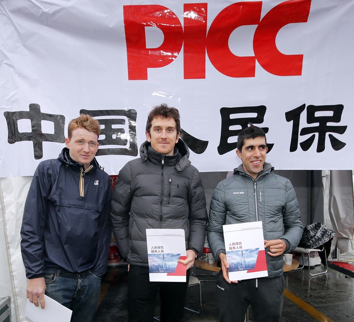 Tao Geoghegan Hart, Geraint Thomas and Jonathan Castroviejo