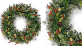 Wintry Berry Holly Leaf and Pine best Christmas Wreath by Wayfair