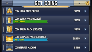 The coin purchase page in regular Jetpack Joyride