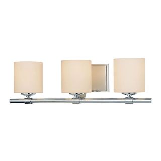 three arm bathroom wall light with cream shades