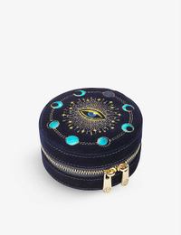 The Alkemistry Wolf Embroidered Velvet Jewellery Box: $165