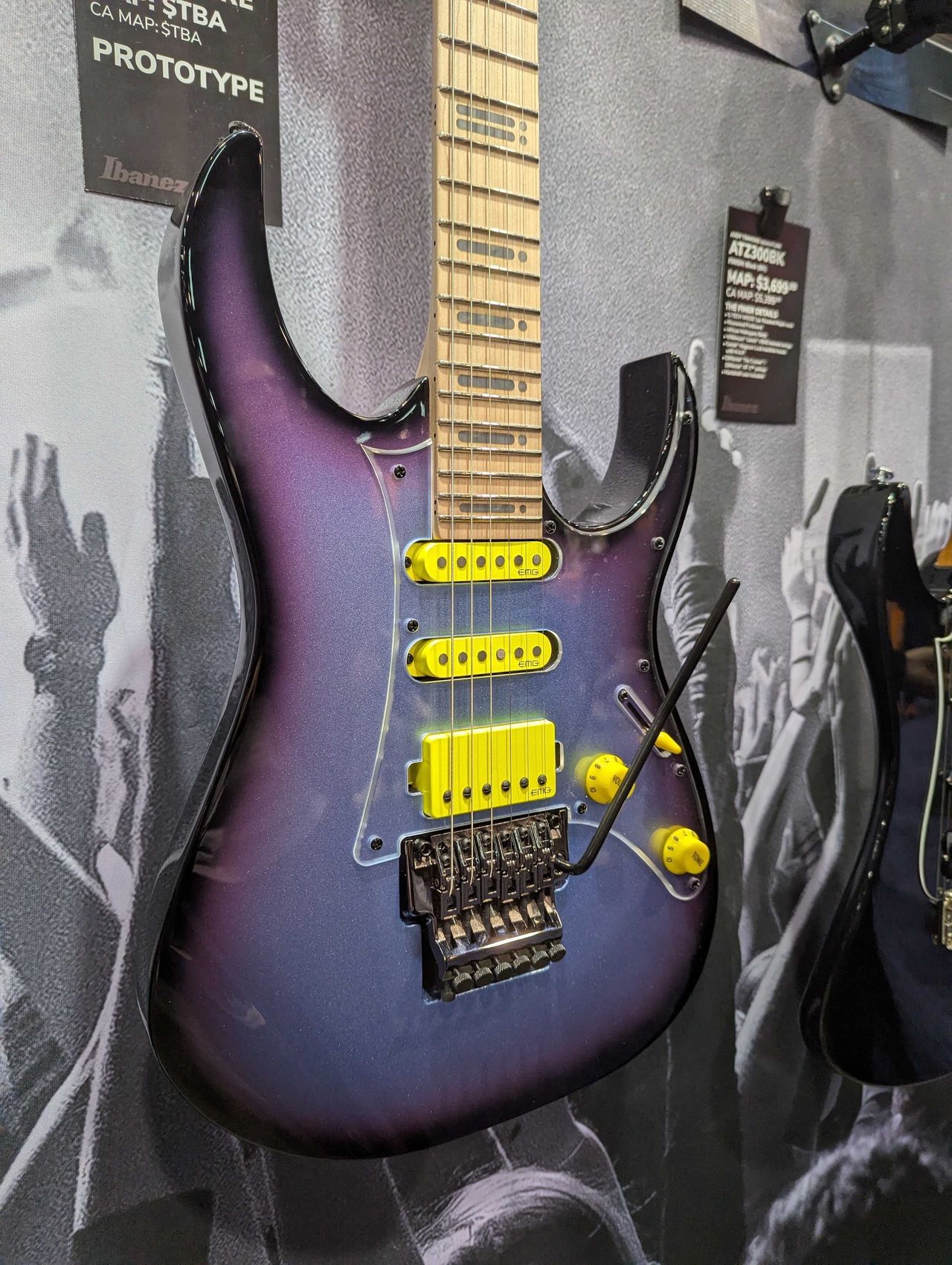 One of Ibanez's new-for-2026 guitars, pictured at the company's 2026 NAMM booth