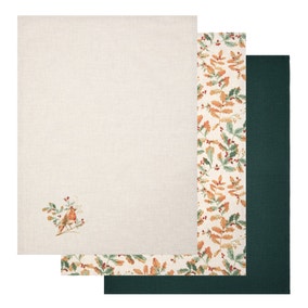Set of 3 Robin Tea Towels