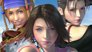 Yuna, Rikku, and Pain pose in Final Fantasy 10-2