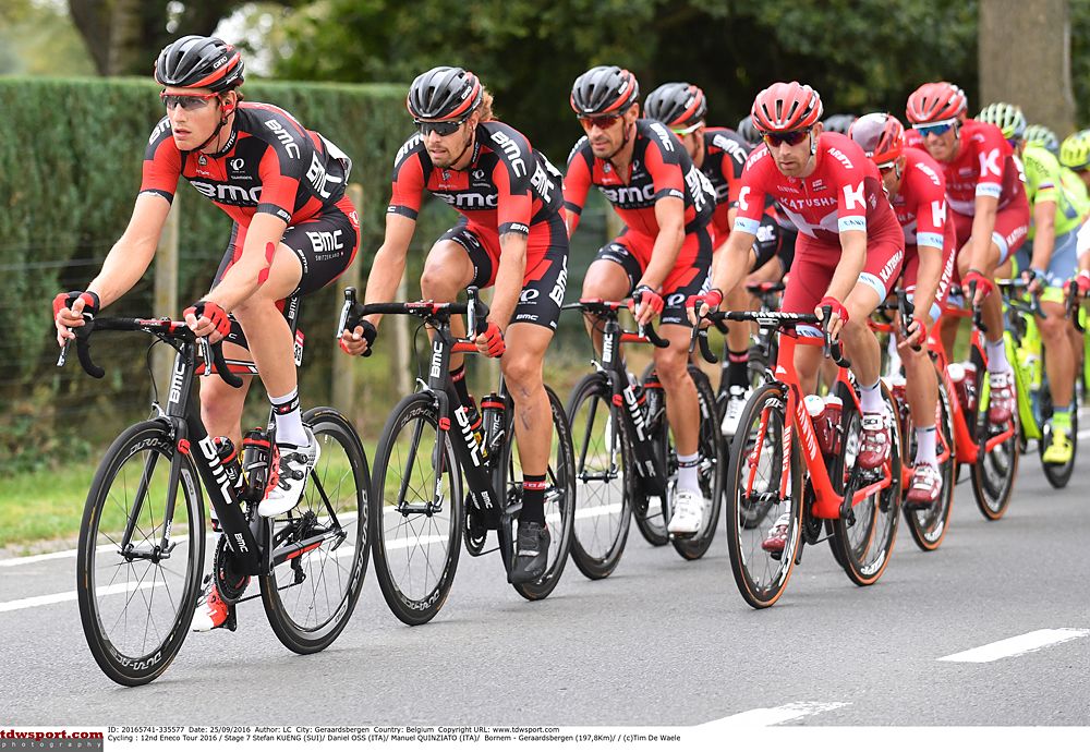 BMC lead Rohan Dennis during stage 7 at Eneco Tour