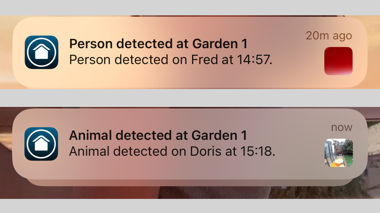 Screenshot of app alerts with Arlo Essential 2nd Gen