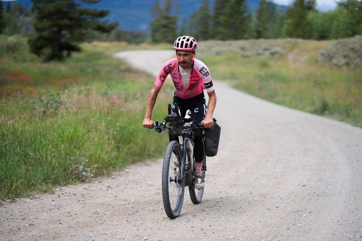 Lachlan Morton (EF Education-EasyPost) out on the Tour Divide Route in 2023