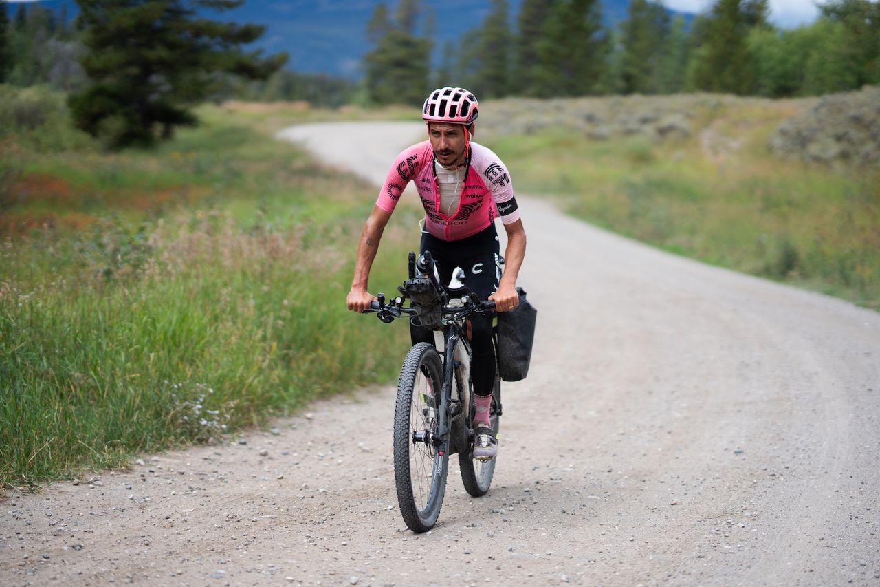 Lachlan Morton (EF Education-EasyPost) out on the Tour Divide Route in 2023