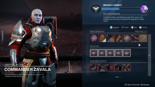 Zavala's vending screen with the Reckless Endangerment on the track