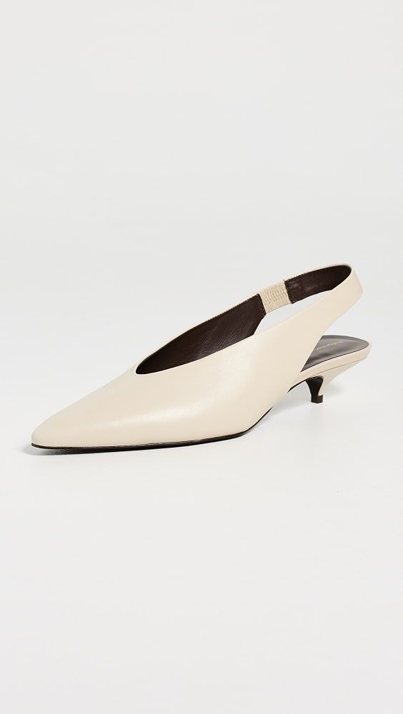 Calista Slingback Heels - Almond Leather