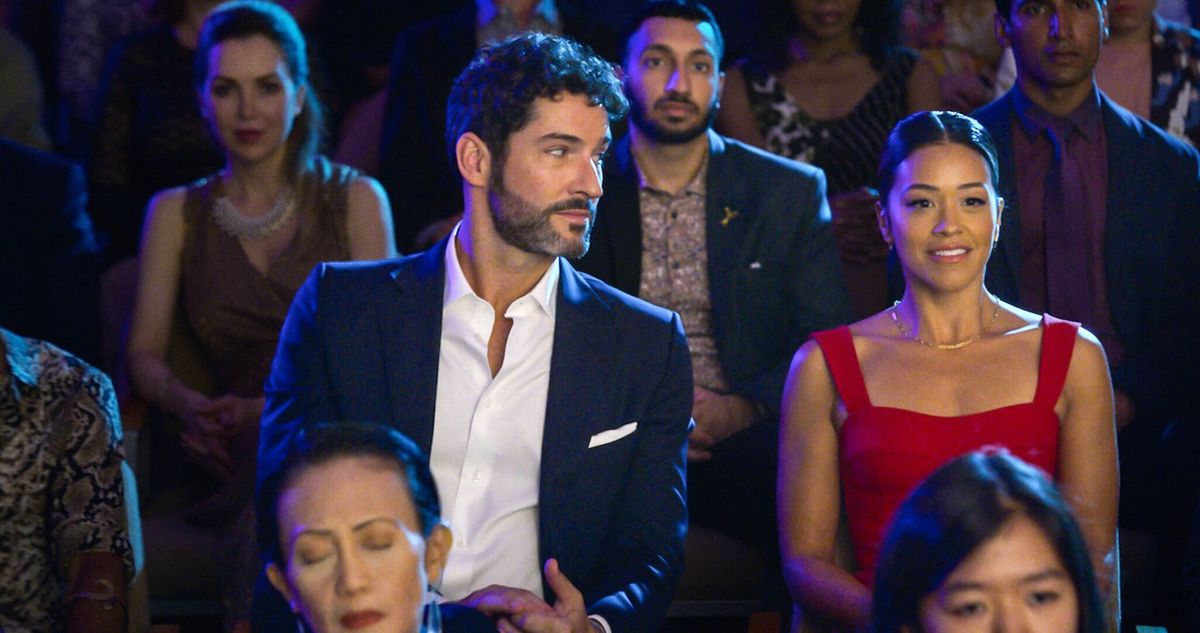 Players. (L-R) Gina Rodriguez as Mack and Tom Ellis as Nick in &quot;Players.&quot;