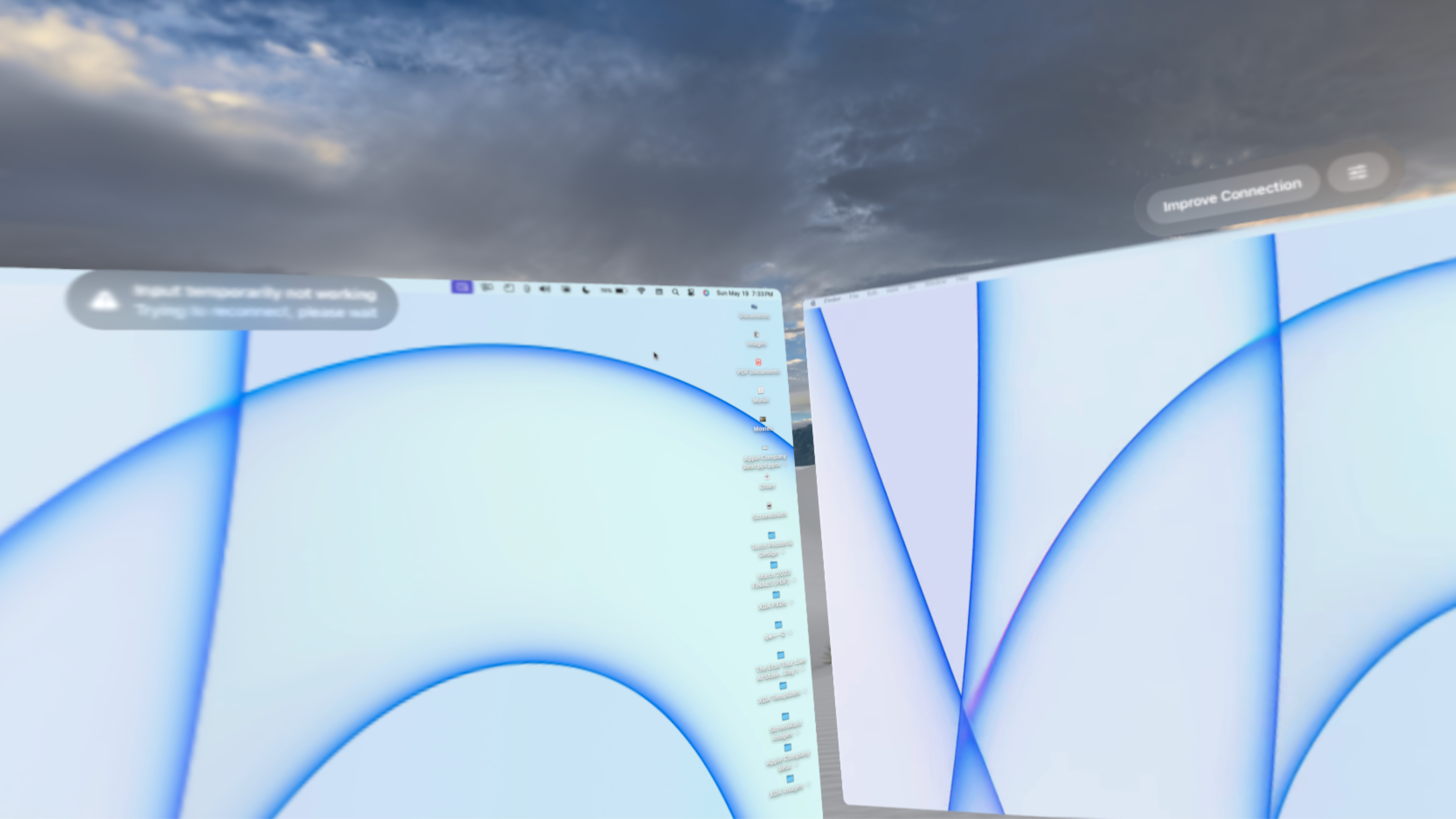 Two Mac Virtual Displays in visionOS.